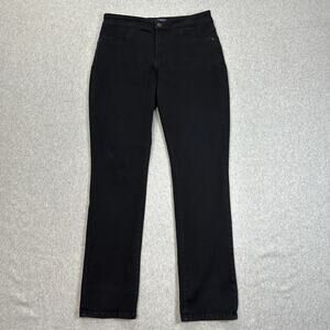 NYDJ Jeans Womens Size 8 Black Legging Straight Leg Mid Rise Slimming Stretch